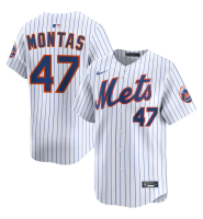 Men's New York Mets Frankie Montas #47 White Home Limited Jersey Men's New York Mets Frankie Montas #47 White Home Limited Jersey
