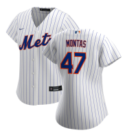 Women's New York Mets Frankie Montas #47 White Home Replica Jersey Women's New York Mets Frankie Montas #47 White Home Replica Jersey