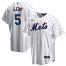 Men's New York Mets John Olerud #5 White Home Former Player‌ Replica Jersey
