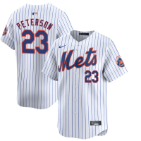 Youth New York Mets David Peterson #23 White Home Limited Jersey