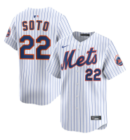Men's New York Mets Juan Soto #22 White Home Limited Jersey Men's New York Mets Juan Soto #22 White Home Limited Jersey
