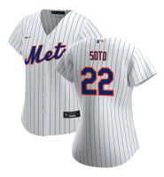 Women's New York Mets Juan Soto #22 White Home Replica Jersey Women's New York Mets Juan Soto #22 White Home Replica Jersey