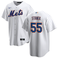 Men's New York Mets Ryne Stanek #55 White Home Replica Jersey
