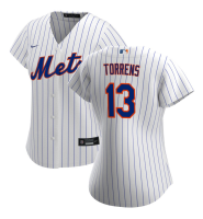 Women's New York Mets Luis Torrens #13 White Home Replica Jersey Women's New York Mets Luis Torrens #13 White Home Replica Jersey