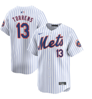 Youth New York Mets Luis Torrens #13 White Home Limited Jersey Youth New York Mets Luis Torrens #13 White Home Limited Jersey