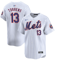 Youth New York Mets Luis Torrens #13 White Home Limited Jersey