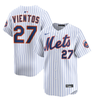 Men's New York Mets Mark Vientos #27 White Home Limited Jersey Men's New York Mets Mark Vientos #27 White Home Limited Jersey