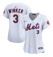 Women's New York Mets Jesse Winker #3 White Home Limited Jersey Women's New York Mets Jesse Winker #3 White Home Limited Jersey