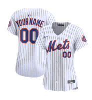 Women's New York Mets Custom White Home Limited Jersey
