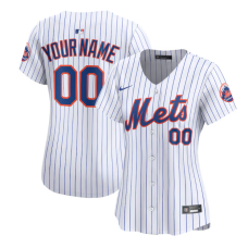 Women's New York Mets Custom White Home Limited Jersey