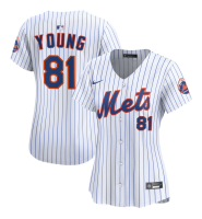 Women's New York Mets Danny Young #81 White Home Limited Jersey Women's New York Mets Danny Young #81 White Home Limited Jersey