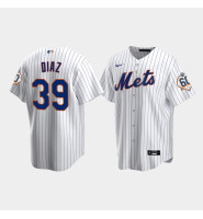 Men's New York Mets Edwin Diaz 60th Anniversary Replica White Jersey Men's New York Mets Edwin Diaz 60th Anniversary Replica White Jersey