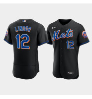 Men's New York Mets Francisco Lindor 2022 Authentic Alternate Black Jersey Men's New York Mets Francisco Lindor 2022 Authentic Alternate Black Jersey
