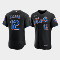 Men's New York Mets Francisco Lindor 2022 Authentic Alternate Black Jersey