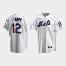 Men's New York Mets Francisco Lindor 60th Anniversary Replica White Jersey
