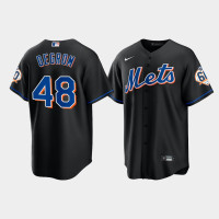 Men's New York Mets Jacob deGrom 60th Anniversary Replica Black Jersey