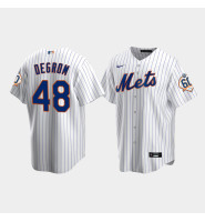 Men's New York Mets Jacob deGrom 60th Anniversary Replica White Jersey Men's New York Mets Jacob deGrom 60th Anniversary Replica White Jersey