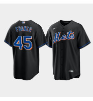 Men's New York Mets John Franco 2022 Replica Alternate Black Jersey