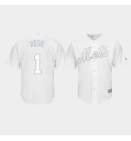 New York Mets #1 Amed Rosario 2019 Players' Weekend Rosie White Replica Jersey Men's New York Mets #1 Amed Rosario 2019 Players' Weekend Rosie White Replica Jersey Men's