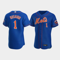 Men's New York Mets #1 Amed Rosario Royal Authentic Team Logo 2020 Alternate Jersey