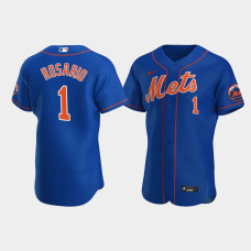 Men's New York Mets #1 Amed Rosario Royal Authentic Team Logo 2020 Alternate Jersey