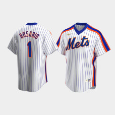 Men's New York Mets #1 Amed Rosario Cooperstown Collection Home Nike White Jersey