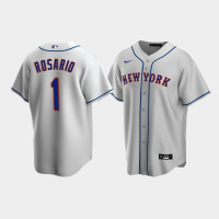 Men's New York Mets #1 Amed Rosario Gray Replica Nike Road Jersey