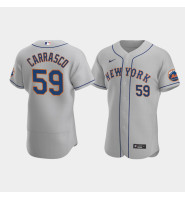 Men's New York Mets #59 Carlos Carrasco Gray Authentic Road Jersey Men's New York Mets #59 Carlos Carrasco Gray Authentic Road Jersey