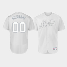 Men's New York Mets Authentic #00 Custom 2019 Players' Weekend White Jersey