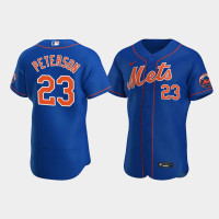 Men's New York Mets #23 David Peterson Royal Authentic Team Logo Alternate Jersey