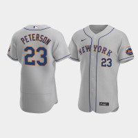 Men's New York Mets #23 David Peterson Gray Authentic Road Jersey