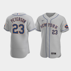 Men's New York Mets #23 David Peterson Gray Authentic Road Jersey