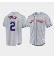 Men's New York Mets Dominic Smith Gray Cool Base Official Player Road Jersey