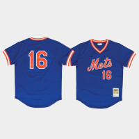 Men's New York Mets #16 Dwight Gooden Blue 1986 Authentic BP Mesh Jersey