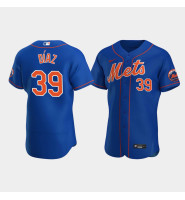 Men's New York Mets #39 Edwin Diaz Royal Authentic Team Logo 2020 Alternate Jersey