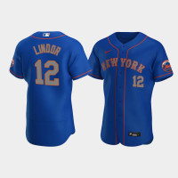Men's New York Mets #12 Francisco Lindor Royal Authentic Alternate Jersey