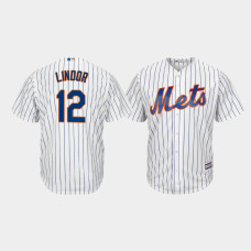 Men's New York Mets #12 Francisco Lindor White Cool Base Player Jersey