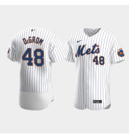 Men's New York Mets #48 Jacob deGrom White Authentic 2020 Home Jersey