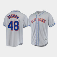 Men's New York Mets Jacob deGrom Gray Cool Base Official Player Road Jersey