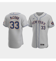 Men's New York Mets #33 James McCann Gray Authentic Road Jersey