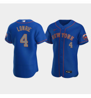 Men's New York Mets #4 Jed Lowrie Royal Authentic 2020 Alternate Jersey Men's New York Mets #4 Jed Lowrie Royal Authentic 2020 Alternate Jersey
