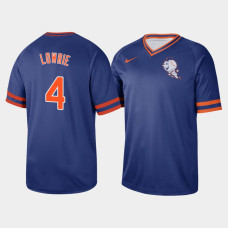 Men's New York Mets Jed Lowrie #4 Royal Cooperstown Collection V-Neck Legend Jersey