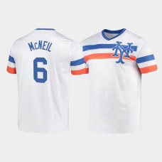 Men's New York Mets Jeff McNeil #6 White Cooperstown Collection V-Neck Jersey