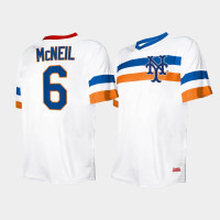 Men's New York Mets #6 Jeff McNeil Cooperstown Collection V-Neck White Jersey