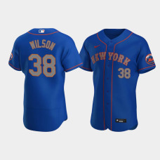 Men's New York Mets #38 Justin Wilson Royal Authentic 2020 Alternate Jersey
