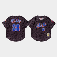 Men's New York Mets Justin Wilson #38 Charcoal BAPE x Mitchell & Ness Jersey
