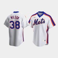 Men's New York Mets #38 Justin Wilson Cooperstown Collection Home Nike White Jersey