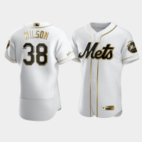 Men's New York Mets Justin Wilson #38 White Golden Edition Authentic Jersey