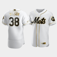 Men's New York Mets Justin Wilson #38 White Golden Edition Authentic Jersey