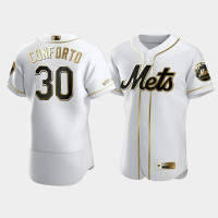 Men's New York Mets Michael Conforto #30 White Golden Edition Authentic Jersey